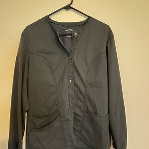 Cherokee Luxe Gray Snap-Front Top